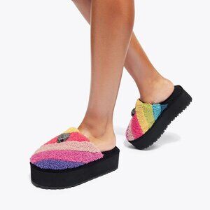 NWOT Kurt Geiger Kensington pump slipper shearling striped slipper size 8
